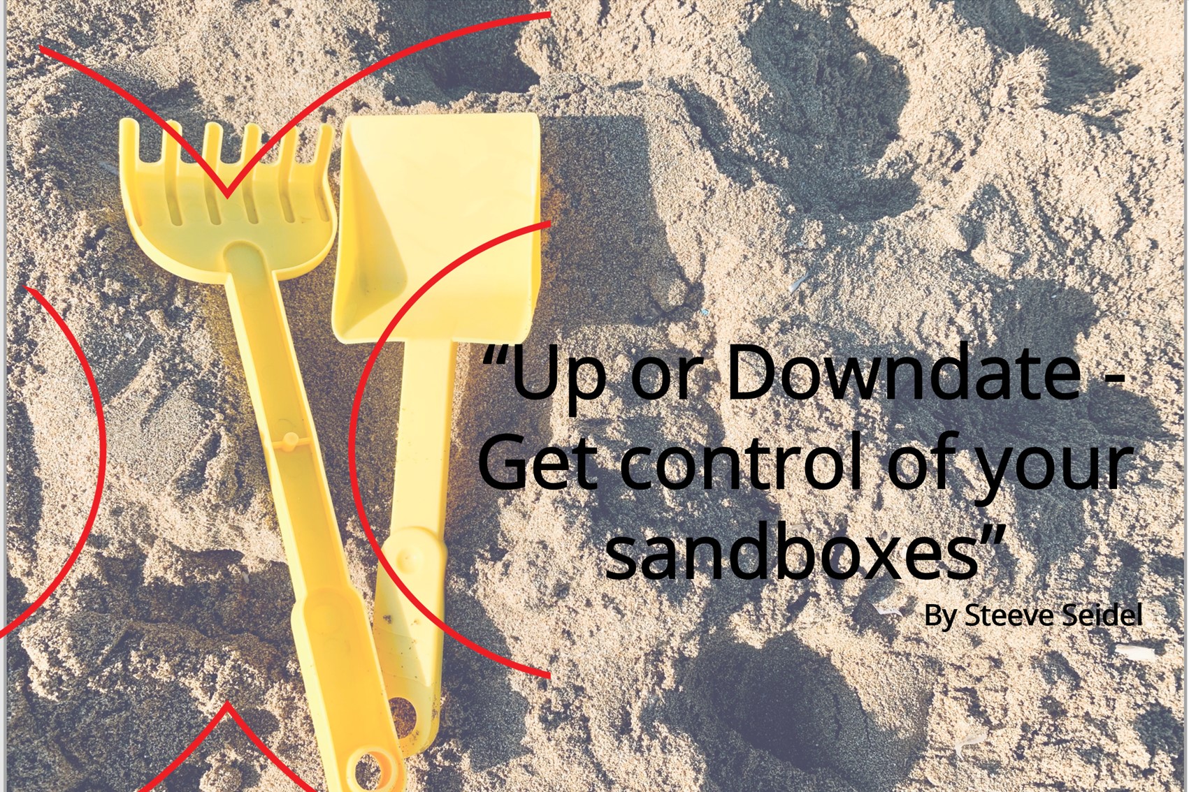 Sandboxes with toys in sand